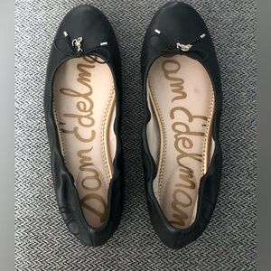 Sam Edelman Felicia Black Leather Ballet Flats, Women’s Size 9 Medium